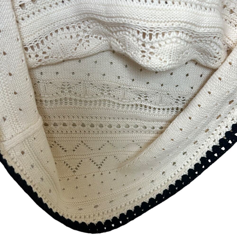La Ligne - NWT, Women's 'Mallory' Mini Knit Dress - Cream/Black, X-Large - Picture 12 of 13